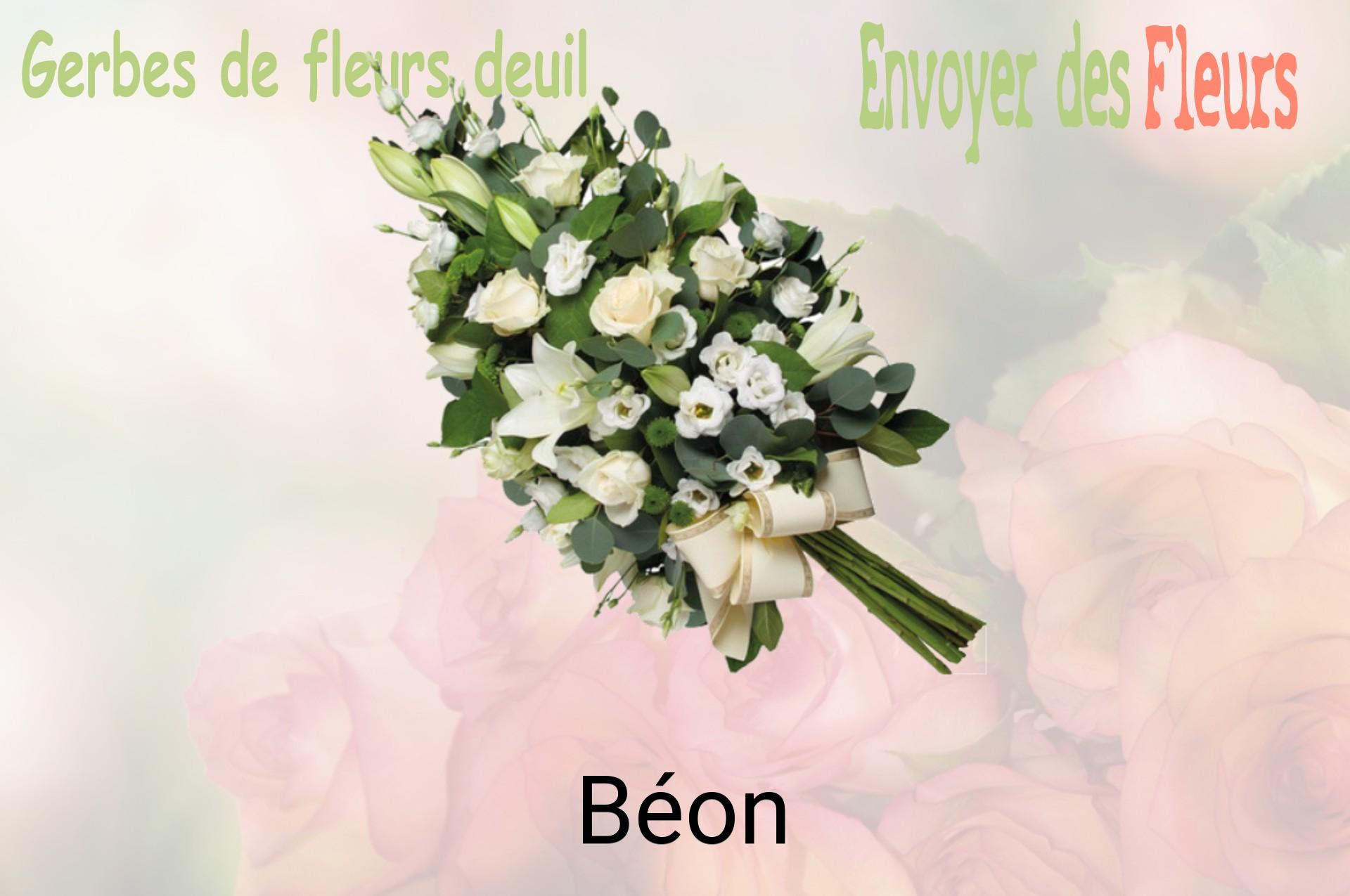 Gerbe de fleurs de deuil livrée à Béon